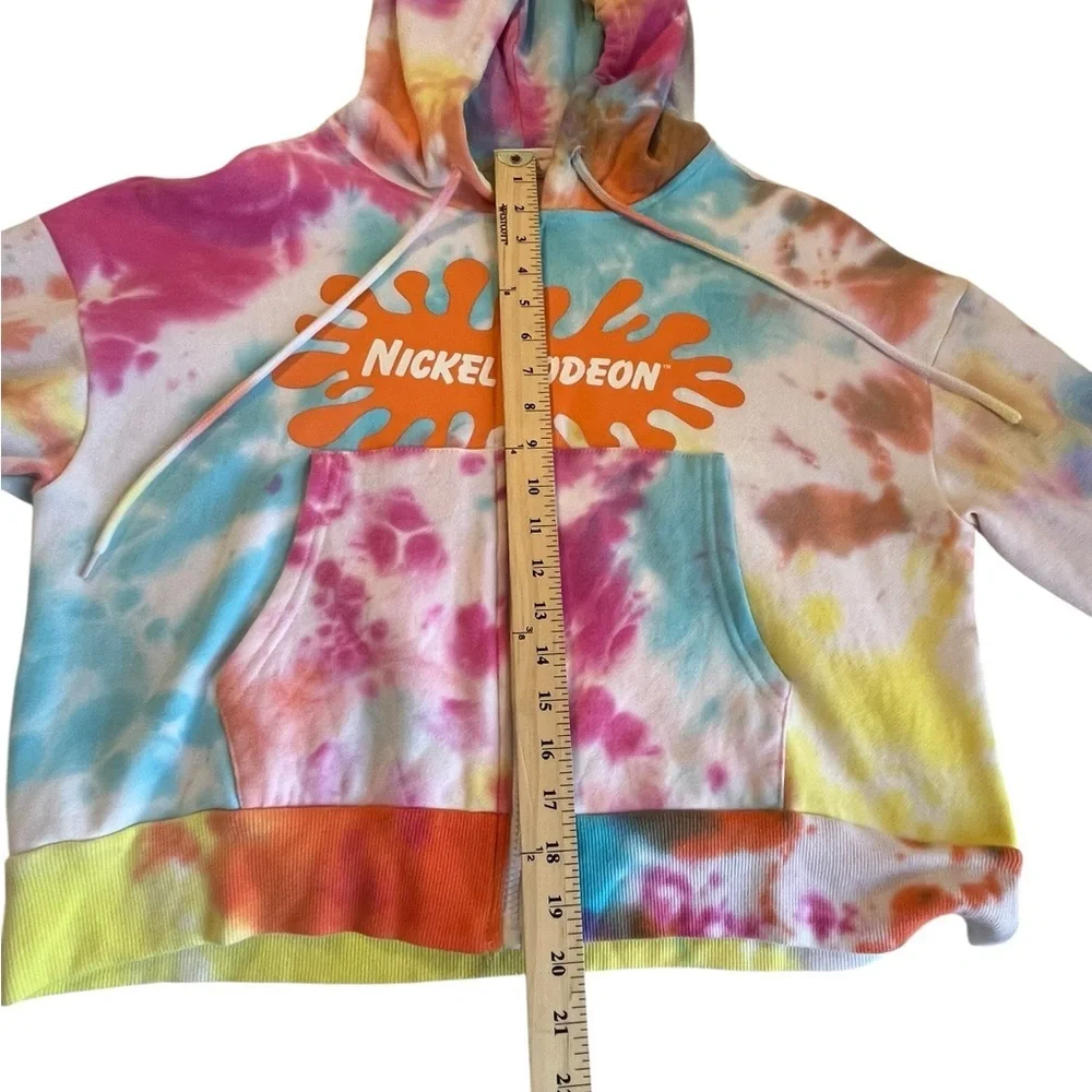 Nickelodeon Tie Dye Zip Up Hoodie-Medium-Cartoon Graphic Collector Piece Y2K